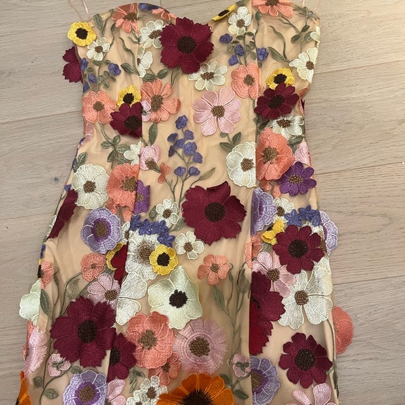 Strapless sweetheart floral dress - Picture 4 of 4